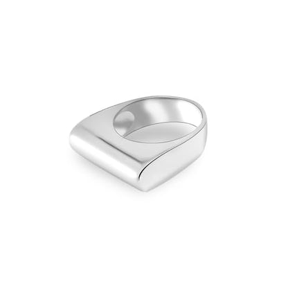 LeCalla 925 Sterling Silver Bar Ring for Women | Silver Ridge Ring Signet Style Classic Simple Plain Wedding Band Engagement Ring | Women's Statement Stackable Ring(Sizes 6-8No.) - color: Style 02, size: Ring Size-8No.