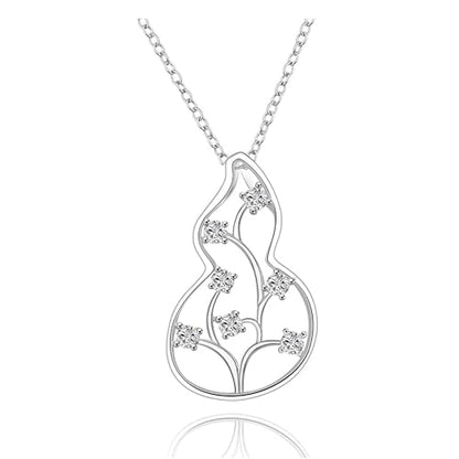 925 Sterling Silver Necklace for Women Trendy, Charming Layered Necklace with Cubic Zirconia Pendant for Her Womens Dainty Diamond Choker Necklaces Holiday Jewelry Gifts for Mom Wife Daughter Lover - color: Heart-Silver