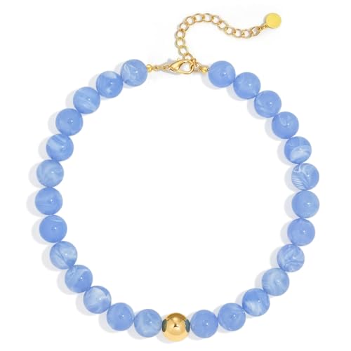 Chunky Beaded Necklace for Women, Colorful Trendy Statement Summer Jewelry Gift - color: necklace-12