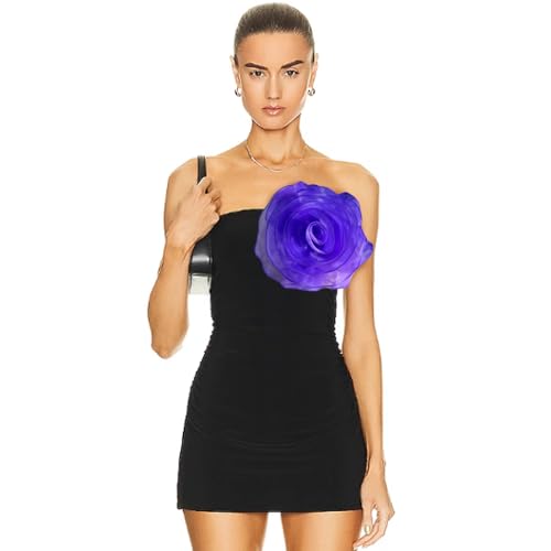 10inch Extra Large Flower Brooch Pin for Women Fashion Dainty Organza Satin Fabric Big Camellia Brooches Lapel Pins Wedding Dance Party Dress Accessories Exaggerated Jewelry Gift - color: 10 inch Modena