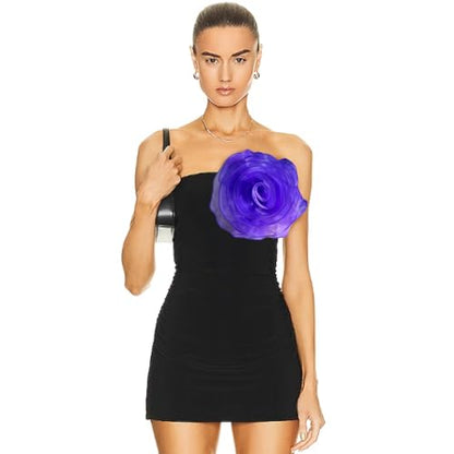 10inch Extra Large Flower Brooch Pin for Women Fashion Dainty Organza Satin Fabric Big Camellia Brooches Lapel Pins Wedding Dance Party Dress Accessories Exaggerated Jewelry Gift - color: 10 inch Modena