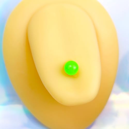 Body Candy Stainless Steel Neon Green 6mm Acrylic Ball Barbell Tongue Ring