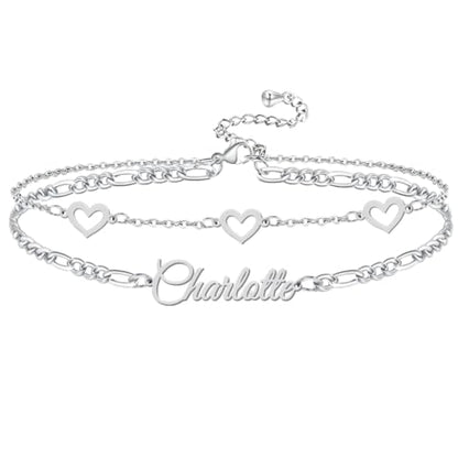 Ankle Bracelet for Women Personalized Name Anklet 18K Gold Plated Custom Dainty Anklet Bracelet Beach Jewelry for Girlfriend - color: Style 09