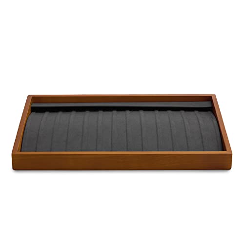 Oirlv Wood 13 Grids Necklace/Bracelet/Pendant Display Tray Jewelry Drawer Organizer Stackable Jewelry Trays(Grey) | Stackable Design,Keep Necklaces Bracelets Flat and Untangled,Organizing and Presentinge Legantly on Dressers&in Dresser - color: Grey 13 gr