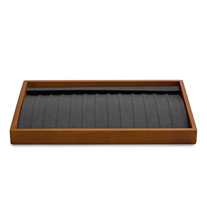 Oirlv Wood 13 Grids Necklace/Bracelet/Pendant Display Tray Jewelry Drawer Organizer Stackable Jewelry Trays(Grey) | Stackable Design,Keep Necklaces Bracelets Flat and Untangled,Organizing and Presentinge Legantly on Dressers&in Dresser - color: Grey 13 gr