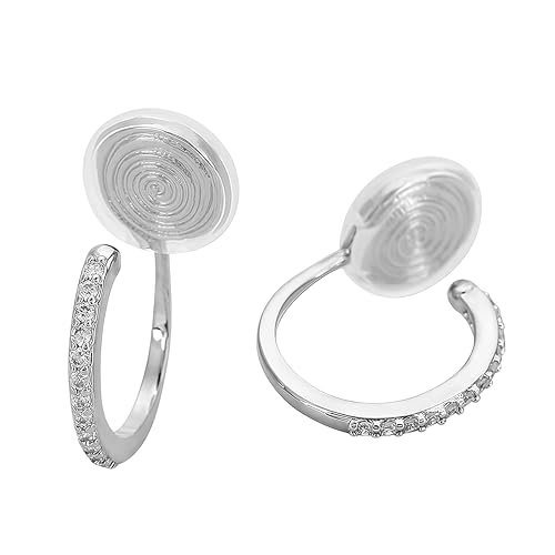 1 Pair Clip On Hoop Earrings Silver Invisible Clip On Earrings Non Pierced Small Adjustable Lightweight for Women