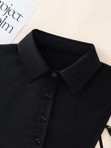 Verdusa Women's Fake Collar Detachable Dickey Collar Half Shirts Blouse - color: Black