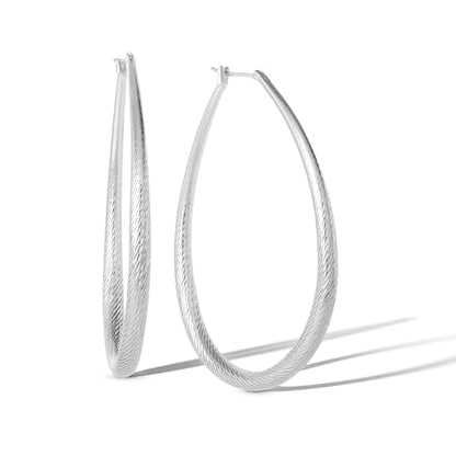 Jessica Simpson Womens Hoop Earrings - Silver-Tone or Gold-Tone Hoop | Earrings for Women - color: Silver Oval Hoops