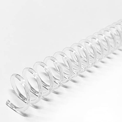 Binditek Plastic Spiral Binding Coils, 12 mm, 4:1 Pitch, Clear, 50 Pack | Coil Binding Spines, 1/2", 90 Sheet Capacity, 48 Loops, for Letter-Size Reports, Presentations, School and Office Projects - size: 12mm, style: 50P , Clear