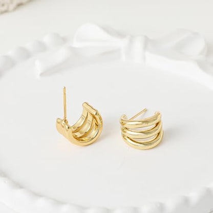 SHERLOVE Chunky Knot Gold Earrings Women Statement Drop Dangle Earrings | 14K Gold Plated Hypoallergenic Lightweight,Trendy Dainty Elegant Cute,Women Gold Jewelry Fashion Accessories Gifts - color: Knot Gold D
