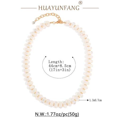 Chunky Beads Necklace for Women Trendy Gold Puffy Heart Choker Necklace Colorful Resin Beaded Heart Pendant Necklaces Statement Jewelry - color: 14MM Disc Bead-White