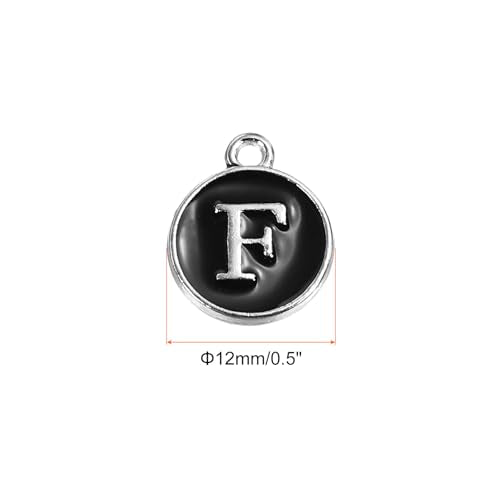 MECCANIXITY Alphabet Enamel Letter Charm Jewelry Charm Pendant for Jewelry Making, Bracelet, Craft - style: F