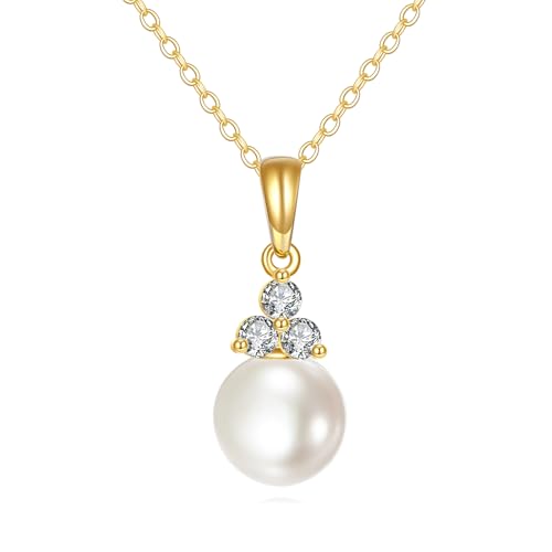 KECHO 14k Gold Pearl Necklace for Women, Freshwater Pearl Pendant Jewelry Wedding Anniversary Birthday Gifts for Her - style: G-Pearl Necklace