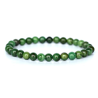 Angelstones Gemstones 6mm Round Beads Healing Crystal Bracelet for women | Natural Gemstone, Handmade Gifts for Women, Healing Crystal Round Beaded Stretch Bracelets, Unisex Jewelry for Women and Men - color: African Serpentine