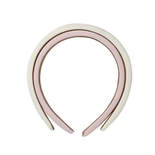 Scunci All Day Hold Padded Headbands for Women & Girls – Soft & Comfortable No-Slip Hairbands for Styling & Everyday Wear, Chic Pink & Off-White, 2-Pack