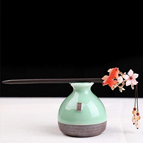 Wooden Hair Pins 7.08" Chinese Goldfish Flower Hair Sticks For Long Hair Buns for Women - color: B