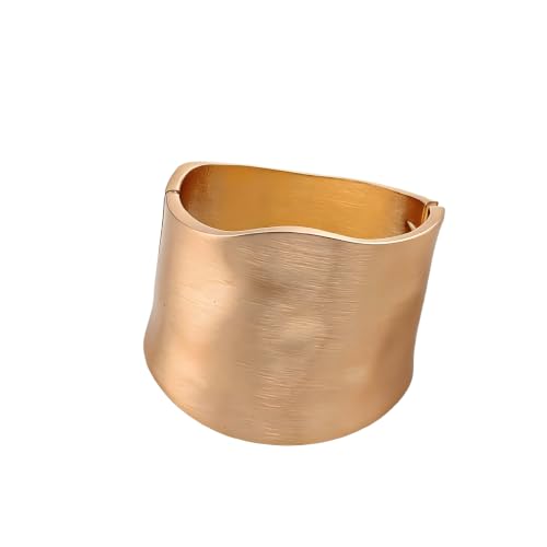 Exquisite and Stylish Gold Bracelet, Fashion Jewelry, Women's Gold Accessories – Ideal Gift for Mom, Wife or Girlfriend - style: Brushed finish wide bangle