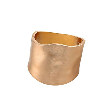 Exquisite and Stylish Gold Bracelet, Fashion Jewelry, Women's Gold Accessories – Ideal Gift for Mom, Wife or Girlfriend - style: Brushed finish wide bangle
