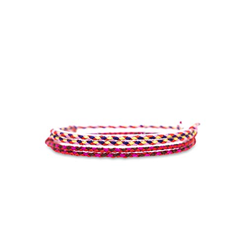 Made by Nami 2 Pcs Wave String Ankle Bracelets for Women Waterproof & Adjustable Thin Braided Anklet Surfer Boho Ankle Bracelet Set of 2 Beach Accessories - color: Dark Red Set