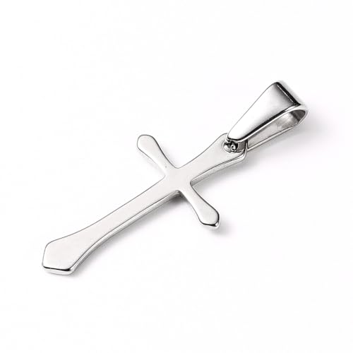 DanLingJewelry 12Pcs Stainless Steel Cross Charms Small Metal Crucifix Pendants Accessories for DIY Necklaces Jewelry Making Findings