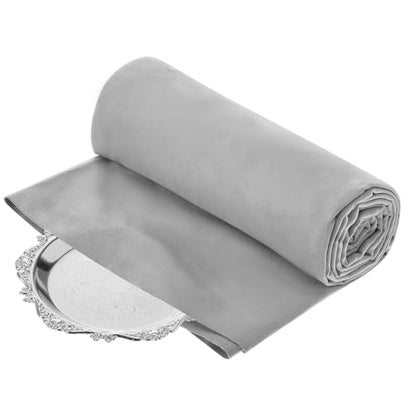 Jecery 1.1 Yard Anti Tarnish Silver Cloth by the Yard, Luxury Jewelry Silver Polishing Storage Protect Cloths for Silverware Flatware Silversmith Polishing(Gray) - color: Gray