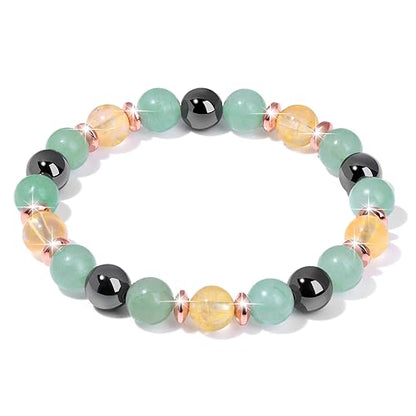 Healing Bracelet For Women Anxiety Beaded Bracelets Jewelry Healing Stone Crystal Bracelet Stress Relief Yoga Beads Chakra Bracelets Gifts For Women pink - color: citrine