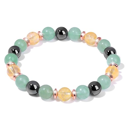 Healing Bracelet For Women Anxiety Beaded Bracelets Jewelry Healing Stone Crystal Bracelet Stress Relief Yoga Beads Chakra Bracelets Gifts For Women pink - color: citrine