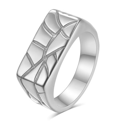 PCY Stainless Steel Gold Plated Men Women Band Ring - color: 8mm Silver FX