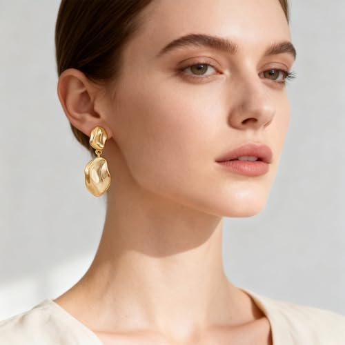Fringe Dangling Tassel Earrings for Women, Handcrafted Chandelier Long Bohemian Beaded Cubic Zirconia Crystal Imitation Pearls Inlay Statement Boho Chain Hook Earrings for Wedding Party - color: Gold