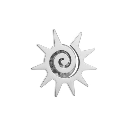 Stainless Steel Solar Apollo Sun Brooch for Mens Lapel Pins - color: silver 1