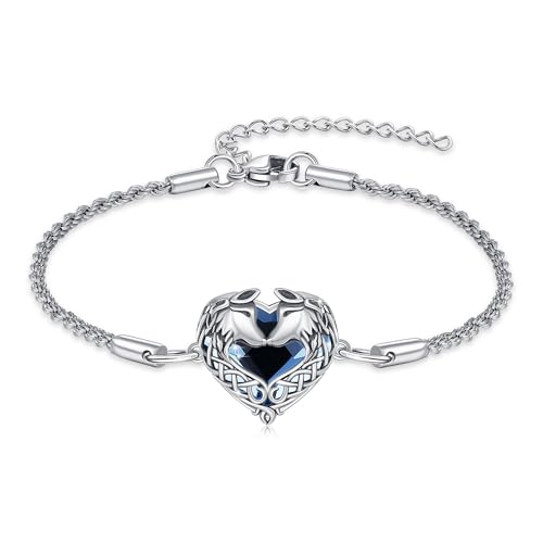 Animal Bracelet for Women 925 Sterling Silver Celtic Dragon/Horse/Wolf Bracelet Adjustable Bracelet Cute Animal Jewelry Gift for Women - style: 02-Celtic Wolf Bracelet