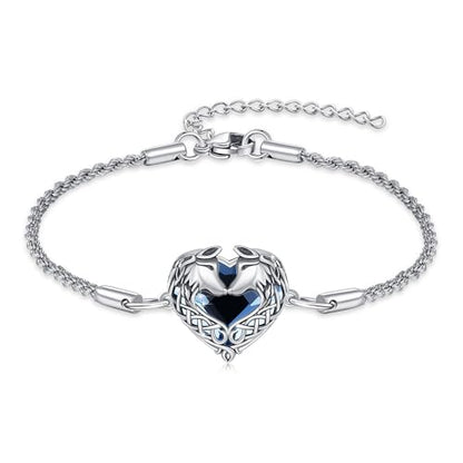 Animal Bracelet for Women 925 Sterling Silver Celtic Dragon/Horse/Wolf Bracelet Adjustable Bracelet Cute Animal Jewelry Gift for Women - style: 02-Celtic Wolf Bracelet