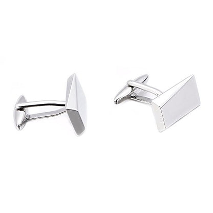 Cufflinks for Men, Stainless Steel Cuff Links Mens for Wedding Business Gifts, Silver, Black, Gold - color: Silver