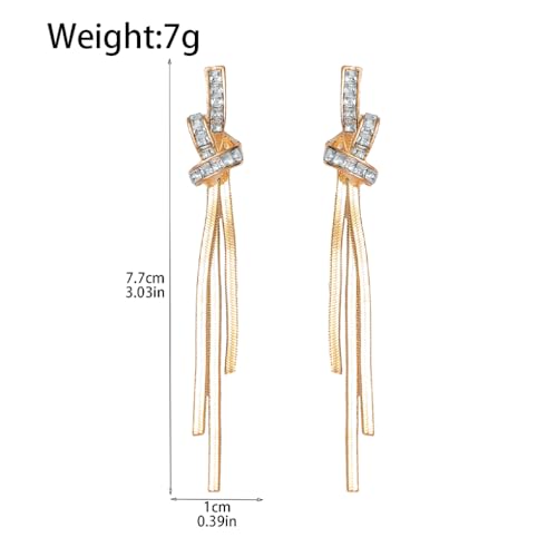 Gold Long Dangle Drop Earrings for Woman,Punk Sleek Metal Chain Tassel Earrings 70s/80s Disco Outfits Accessories Jewelry - color: 5:Gold