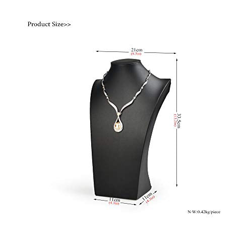 Oirlv Leather Necklace Display Stand Black Jewelry Mannequin H 13.2" - size: H13.39"