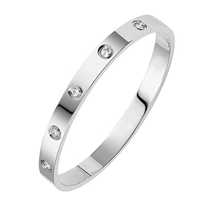 3pcs/set Classical Handmade Braiding Bracelet Hip Hop Men Pave CZ Leopard Head Roman Numeral Bracelet Stainless Steel Jewelry - color: 3pcs K Silver