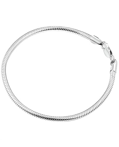 Men's S925 Sterling Silver Bracelet, Casual Elegant Men's Jewelry, Snake Chain Bracelet Large to Small Sterling Silver Gift for Men