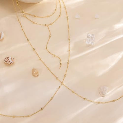 CHESKY 14K Gold Plated Body Chain Set for Women, Belly Waist Jewelry | Layered Body Chain Set, Belly Waist Chain, Crossover Bikini Bra Chain, Long Necklace Jewelry, Summer Beach Accessories