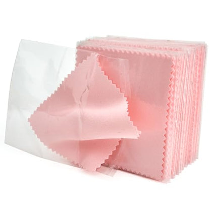 PINGMIC Jewelry Polishing Cloth, 60 PCS Silver Cleaning Cloths | 3.15" × 3.15" individually wrapped polishing cloths for sterling silver, gold, platinum, brass, copper, and more - color: 60pcs