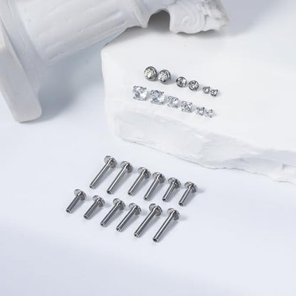 14G Lip Rings Stainless Steel Tragus Helix Conch Piercing Jewelry Snake Bite Piercing Monroe Lip Rings Labret Medusa Cartilage Lobe Earrings Piercing Jewelry Cubic Zirconia 2MM 3MM 4MM - color: 6MM 8MM 10MM-Silver,2mm/3mm/4mm