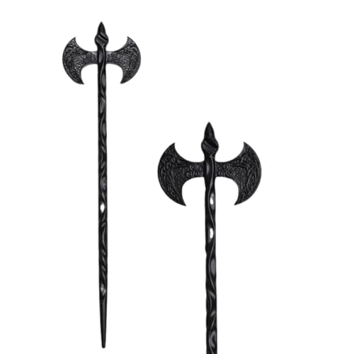2PCS Viking Dragon Hair Sticks, Black Metal Hair Pins for Women | Black Metal Hair Accessories for Buns, Updos, Renaissance Festival, Halloween & Cosplay - color: ZRTL26
