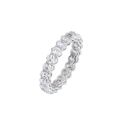Amazon Essentials 14K Gold Plated Cubic Zirconia Stackable Statement Ring - color: Rhodium Plated, size: 10