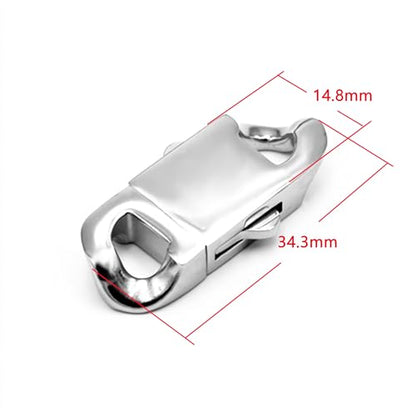 2 Sets Stainless Steel Spring Clasps for Chain Bracelet and Necklace Buckle Jewelry Making Supplies (15mm Wide, Mirror Steel) - size: 14.8mm Wide