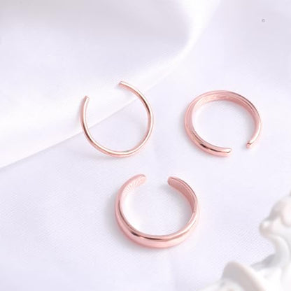 Mikovivi 3pcs Adjustable Toe Rings, Thin Open Band Toe Rings Elegant Summer Beach Foot Jewellery for Woman - color: Rose Gold