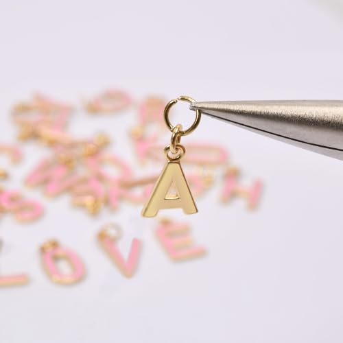 18K Gold Filled A-Z Alphabet Letters Charms,26Pcs Initial A-Z Alphabet Charms,Bracelet Necklace Earrings Charms for DIY Jewelry Making - color: Gold