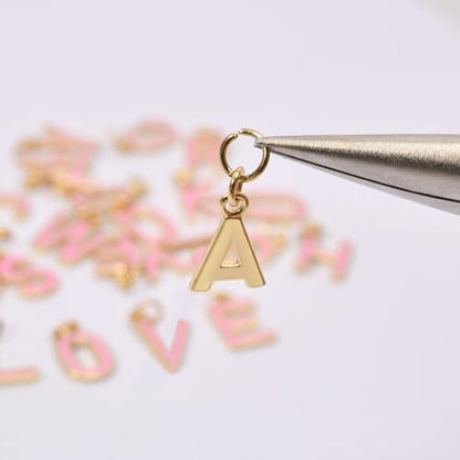18K Gold Filled A-Z Alphabet Letters Charms,26Pcs Initial A-Z Alphabet Charms,Bracelet Necklace Earrings Charms for DIY Jewelry Making - color: Gold