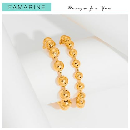 FAMARINE Gold Silver Chunky Bangle Bracelet for Women Men - style: Style G