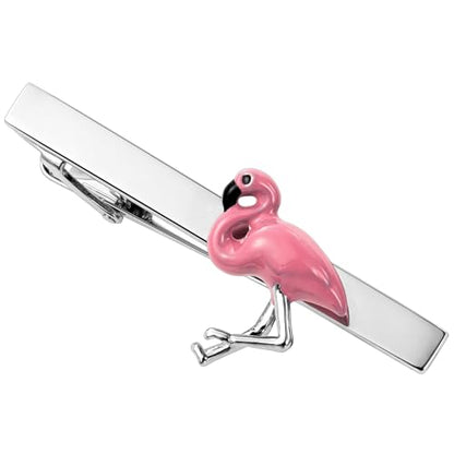 HAWSON Tie Clips for Men Unique,Fun Animal/Musical/Nautical Tie Clip,Novelty Personalized Mens Tie Bar,Accessories Business Wedding Gifts - style: Flamingo