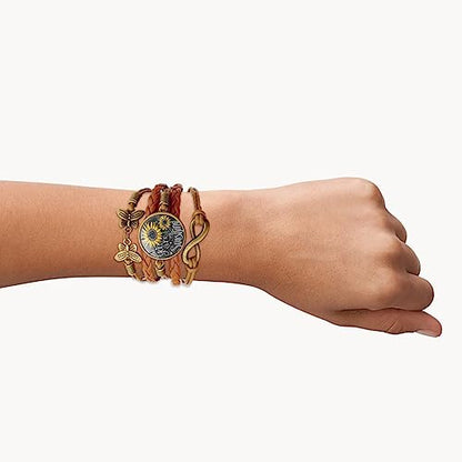 Boho Sunflower Gifts Sunflower Leather Bohemian Bracelet Birthday Gifts for Women Teens Granddaughter Wife Daughter Mom Friendship Bracelets for Her - color: My Sunshine
