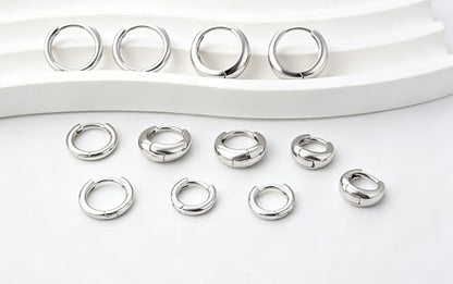 HILXURY 6 Pairs Small Gold Huggie Hoop Earrings for Women, 14K Gold Plated Cartilage Piercings Hoop Earrings Hypoallergenic, Trendy Lightweight Chunky Hoops Set for Women Gifts. - color: C- Silver
